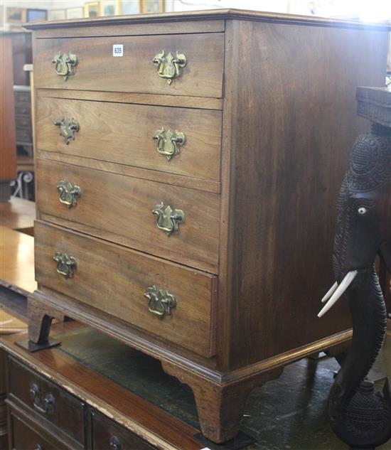 George III style inlaid mahogany chest of four drawers